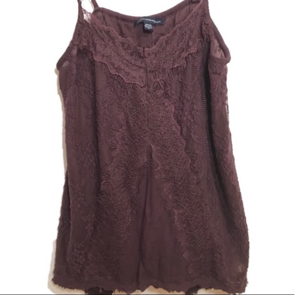 American Eagle Outfitters Flowy Lace Tank in Plum - Picture 3 of 4